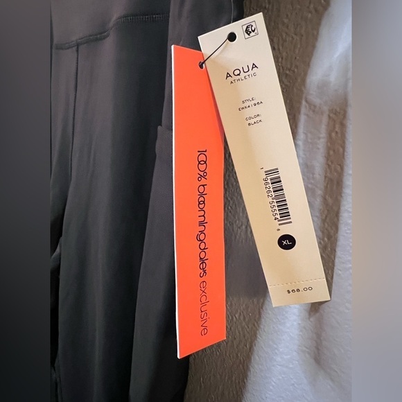 Aqua Athletic Black Leggings with Side Pockets and Mesh Leg Size XS-XL MSRP $68 - Picture 9 of 15